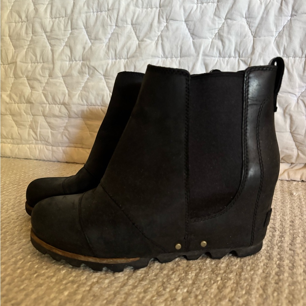 Sorel Joan of Arctic - Black Weatherproof Women's Wedge Boots